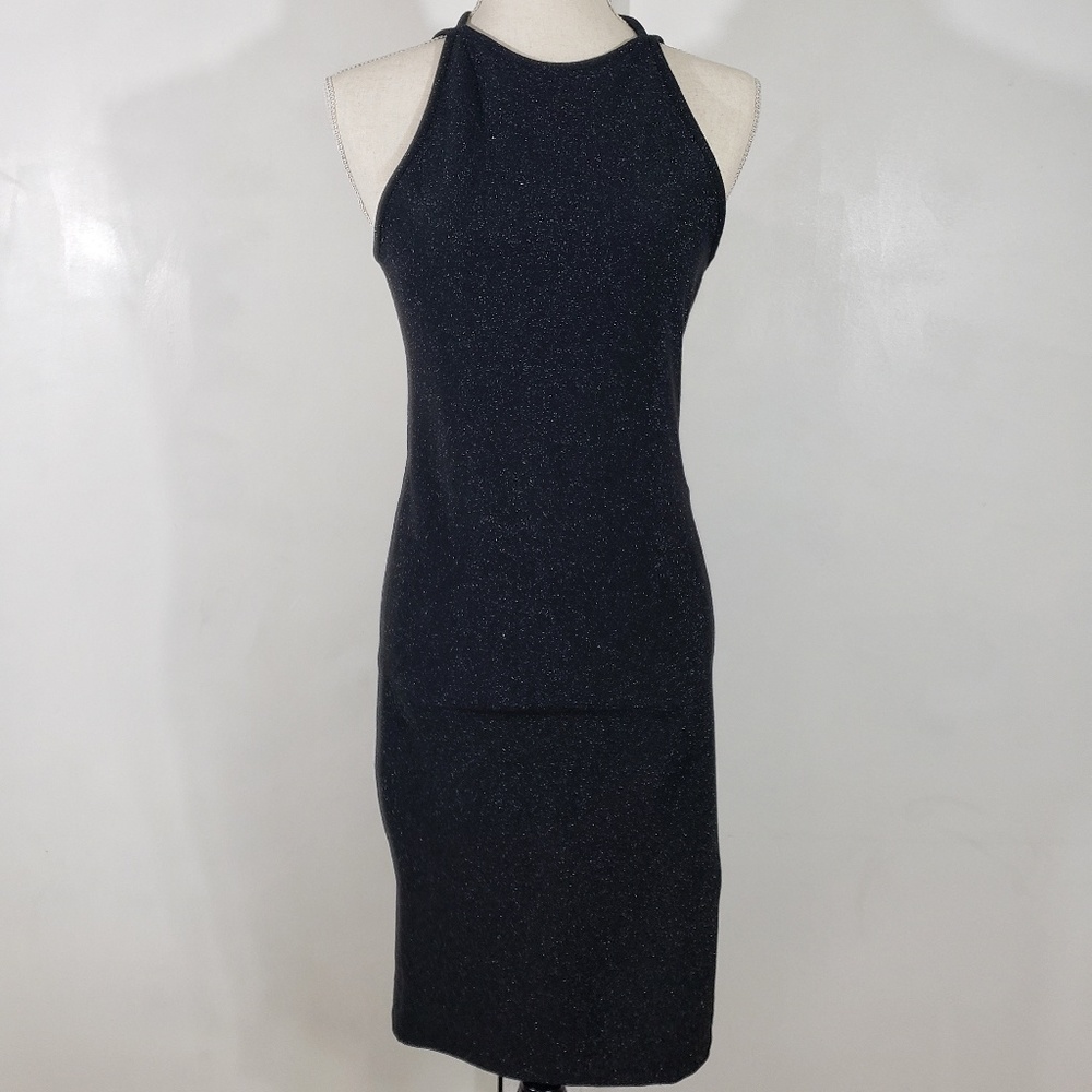 Zara Trafaluc Shimmery Body Con Halter Dress